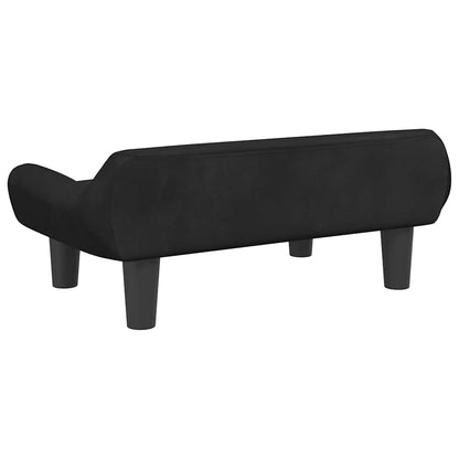 Divano per Bambini Nero 70x40x24 cm in Velluto | homemem39