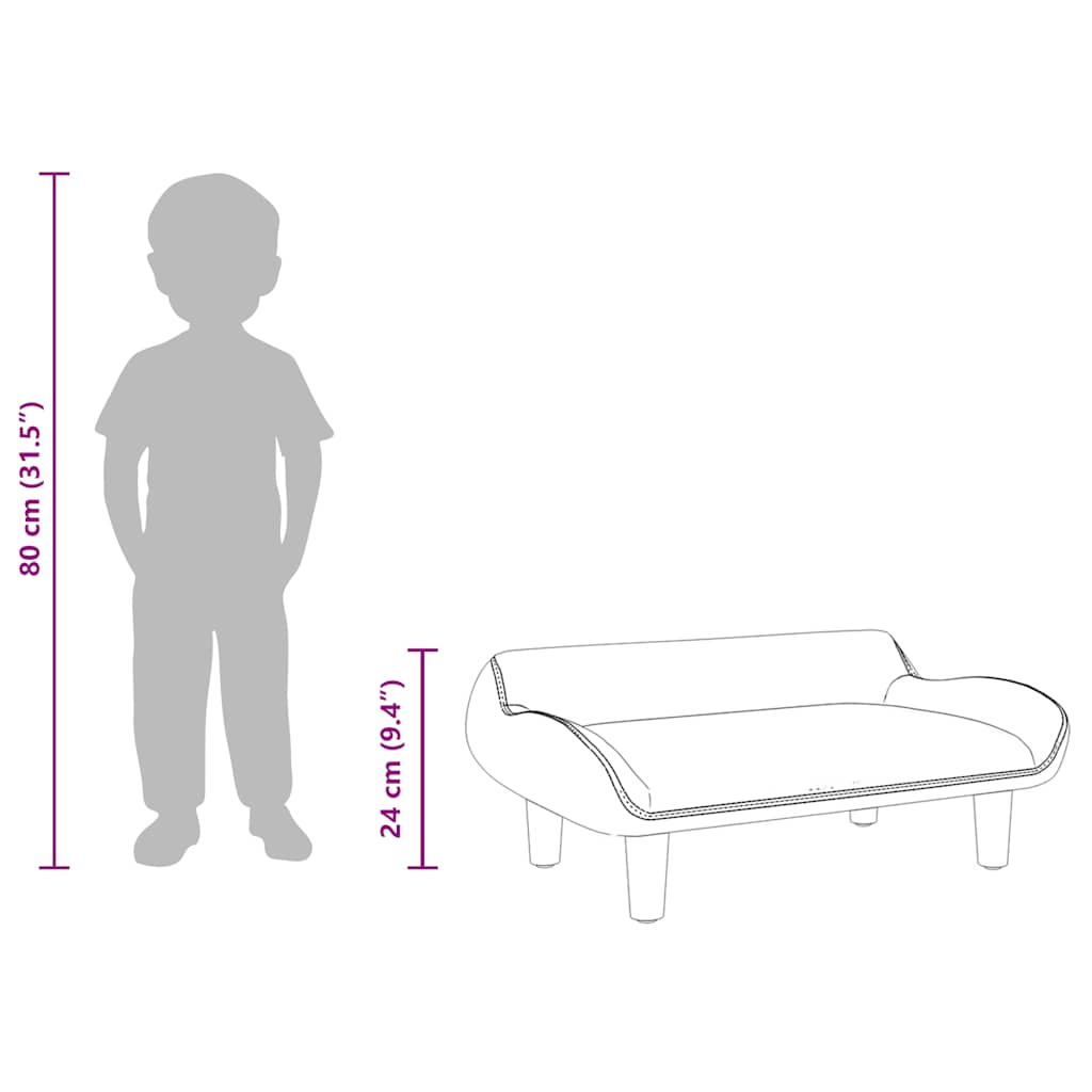 Divano per Bambini Crema 70x40x24 cm in Velluto | homemem39