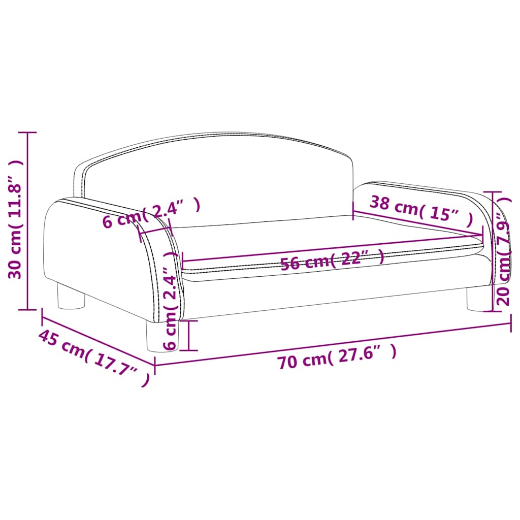 Divano per Bambini Crema 70x45x30 cm in Tessuto | homemem39
