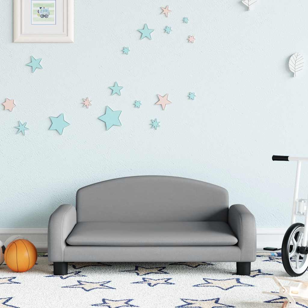 Divano per Bambini Grigio Chiaro 70x45x30 cm in Tessuto | homemem39