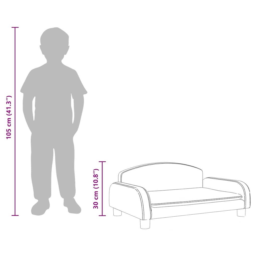 Divano per Bambini Marrone 70x45x30 cm in Tessuto | homemem39