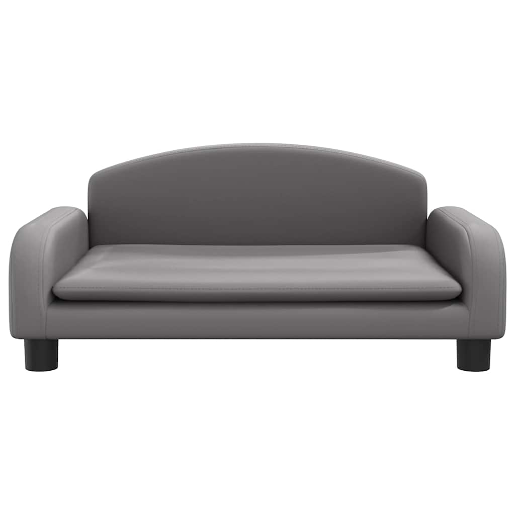 Divano per Bambini Grigio 70x45x30 cm in Similpelle