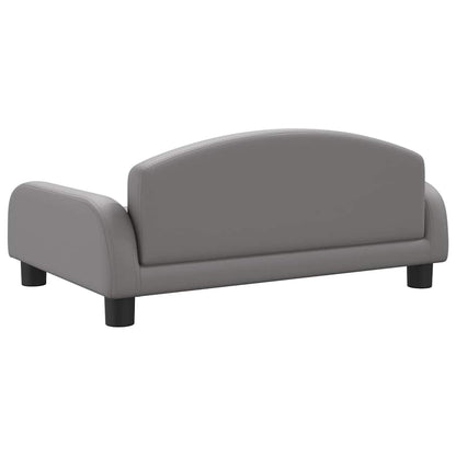 Divano per Bambini Grigio 70x45x30 cm in Similpelle | homemem39