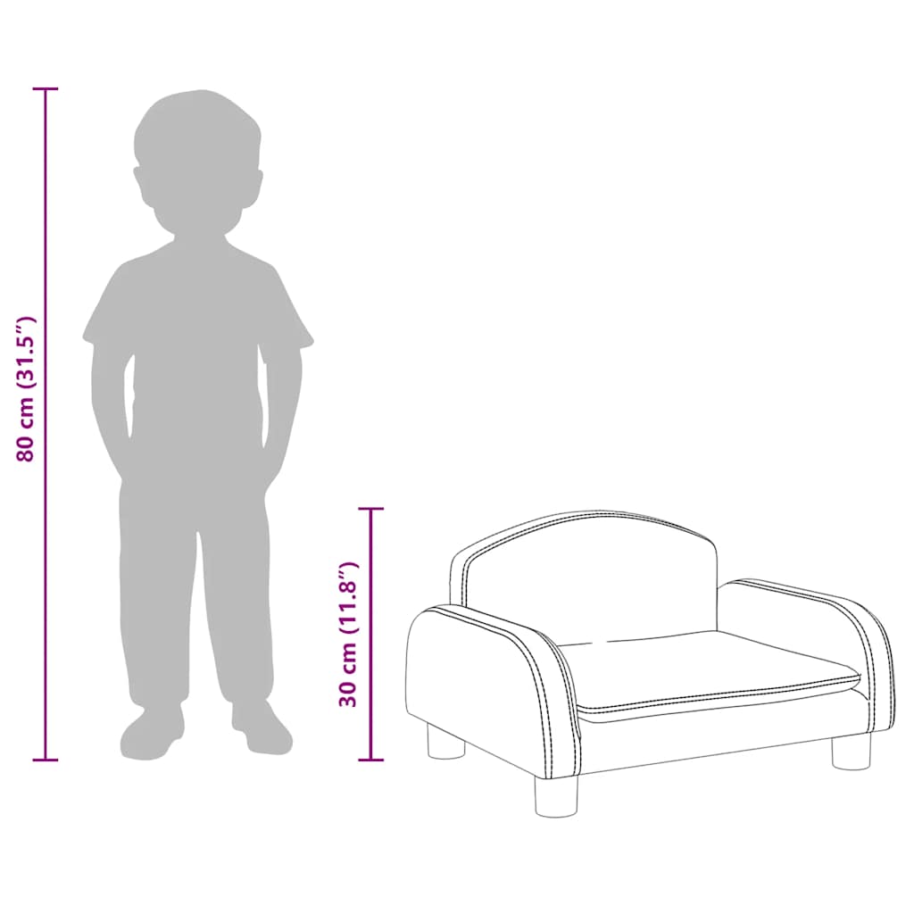 Divano per Bambini Crema 50x40x30 cm in Tessuto | homemem39
