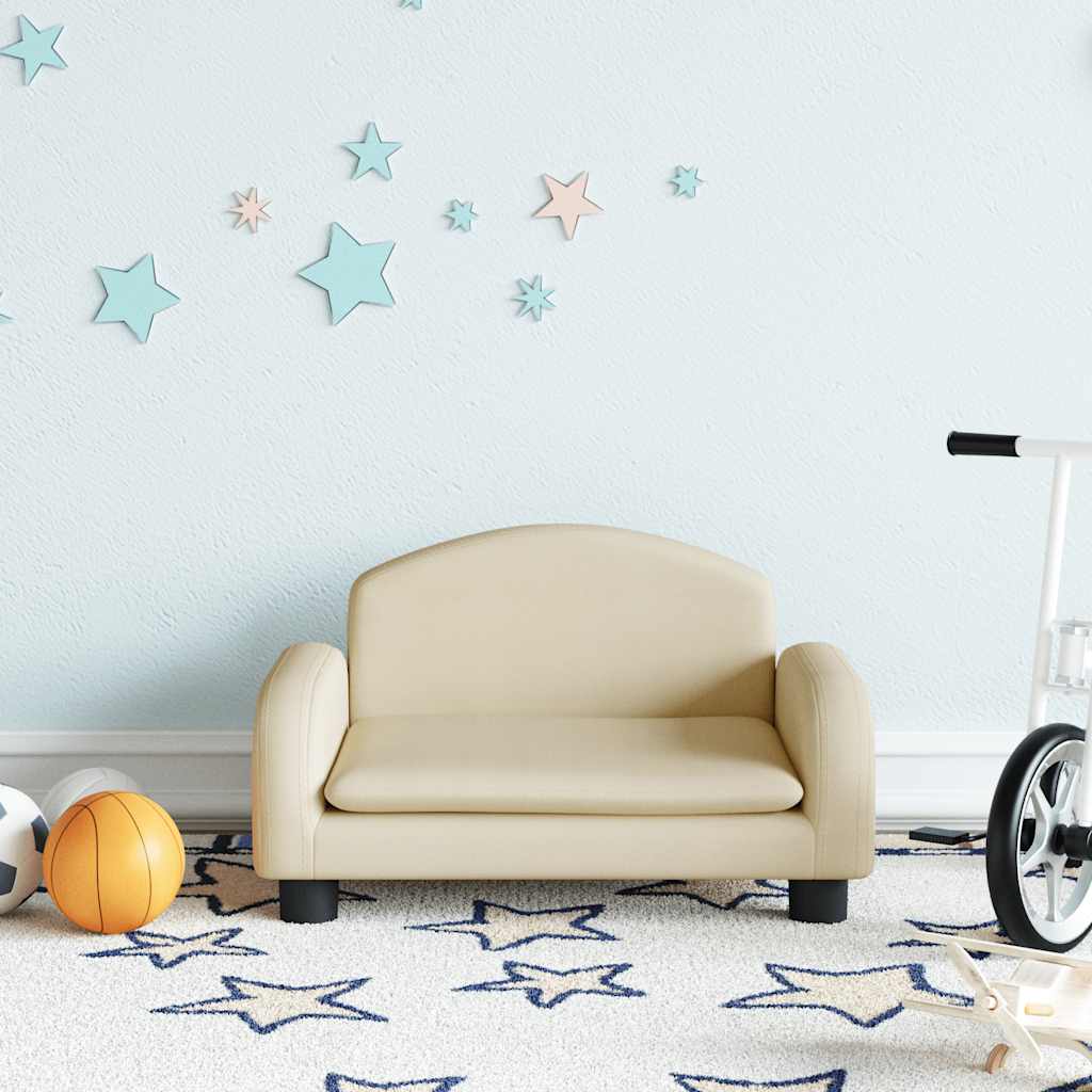 Divano per Bambini Crema 50x40x30 cm in Tessuto | homemem39