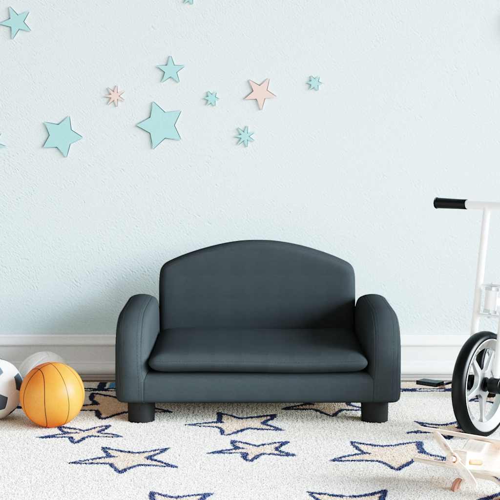 Divano per Bambini Grigio Scuro 50x40x30 cm in Tessuto | homemem39