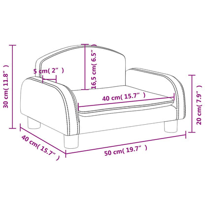 Divano per Bambini Nero 50x40x30 cm in Tessuto | homemem39