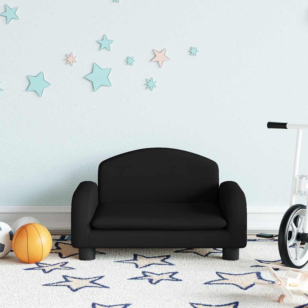 Divano per Bambini Nero 50x40x30 cm in Tessuto | homemem39