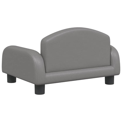 Divano per Bambini Grigio 50x40x30 cm in Similpelle | homemem39