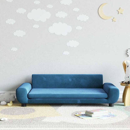 Divano per Bambini Blu 100x54x33 cm in Velluto | homemem39