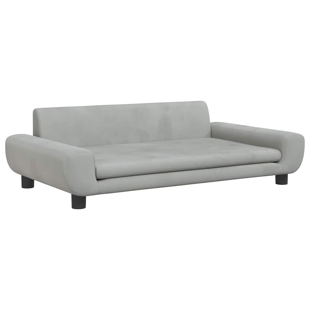 Divano per Bambini Grigio Chiaro 100x54x33 cm in Velluto | homemem39