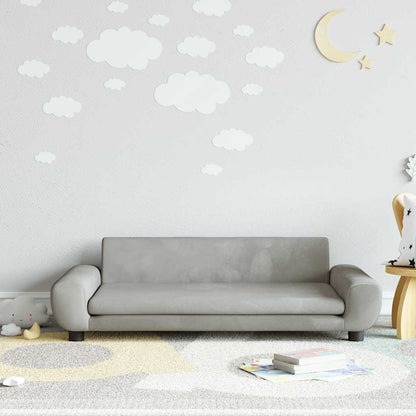 Divano per Bambini Grigio Chiaro 100x54x33 cm in Velluto | homemem39