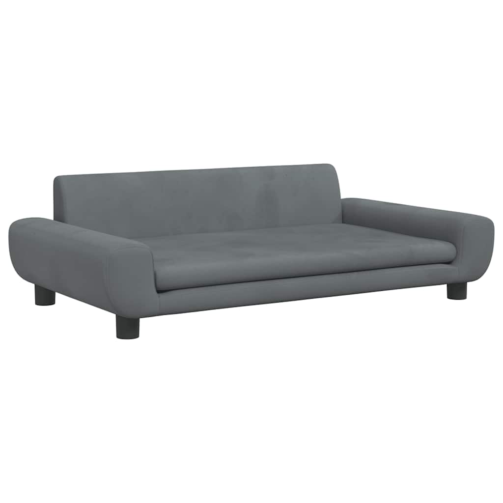 Divano per Bambini Grigio Scuro 100x54x33 cm in Velluto | homemem39