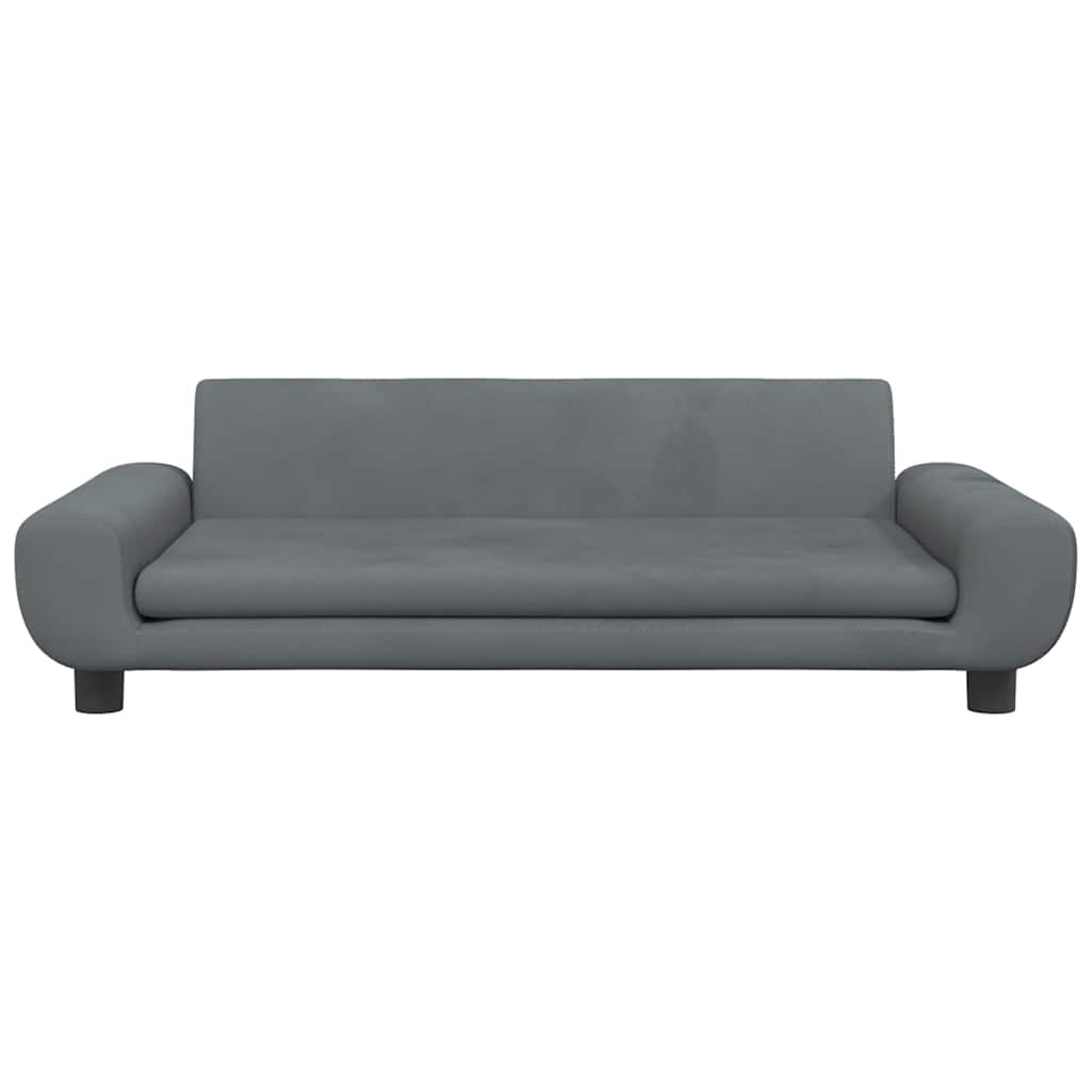 Divano per Bambini Grigio Scuro 100x54x33 cm in Velluto | homemem39