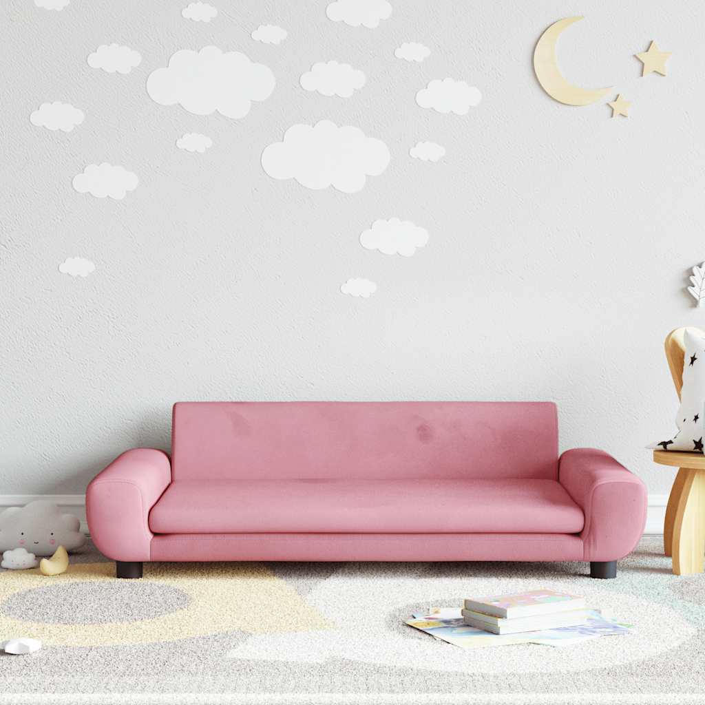 Divano per Bambini Rosa 100x54x33 cm in Velluto | homemem39