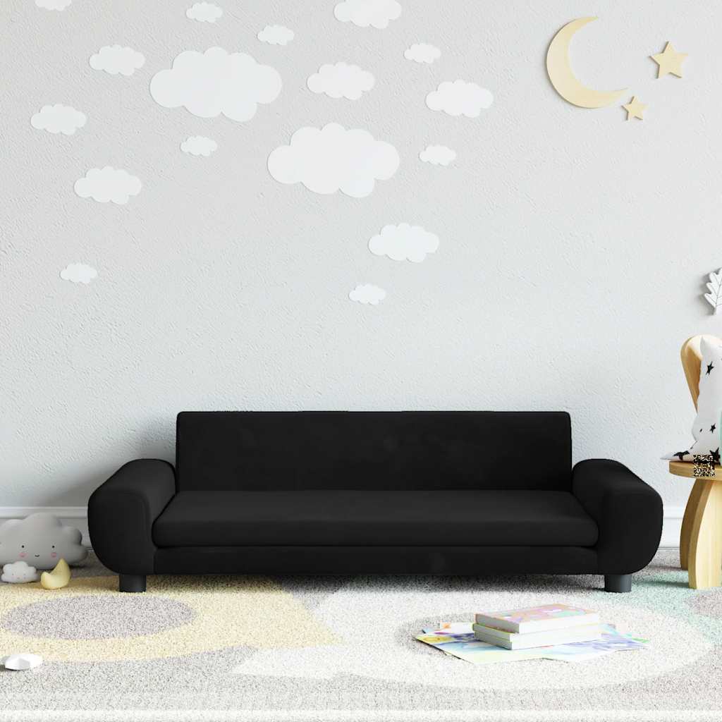Divano per Bambini Nero 100x54x33 cm in Velluto | homemem39