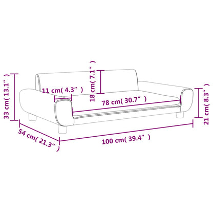 Divano per Bambini Marrone 100x54x33 cm in Velluto | homemem39
