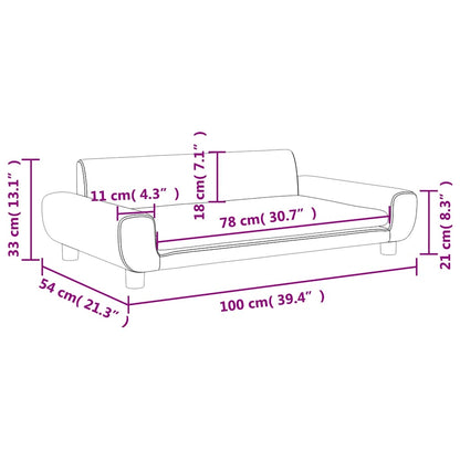 Divano per Bambini Crema 100x54x33 cm in Velluto | homemem39