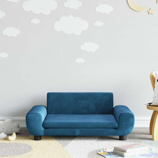 Divano per Bambini Blu 70x45x33 cm in Velluto | homemem39