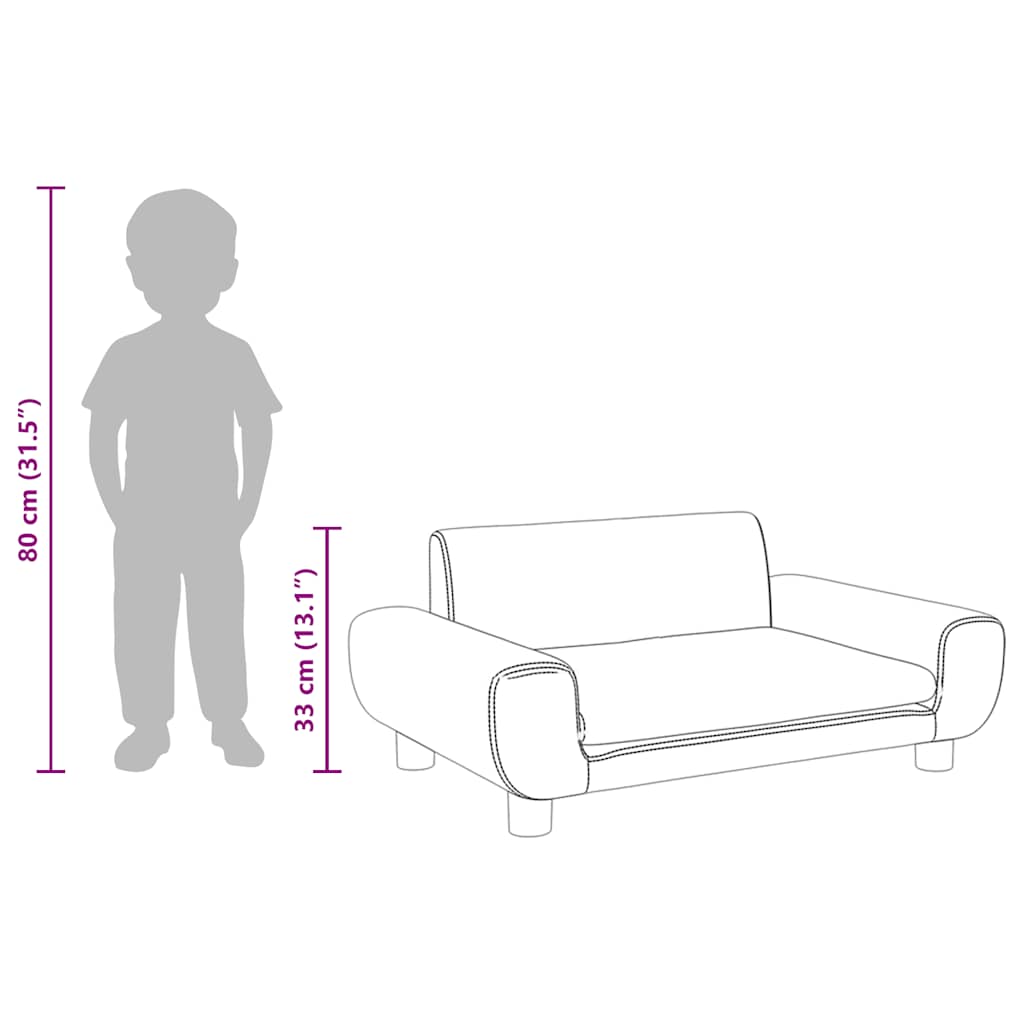 Divano per Bambini Grigio Chiaro 70x45x33 cm in Velluto | homemem39