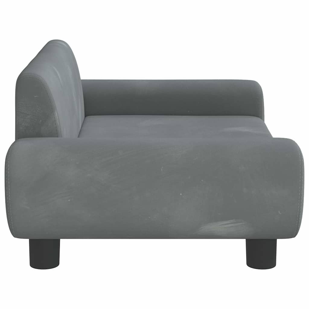 Divano per Bambini Grigio Scuro 70x45x33 cm in Velluto | homemem39