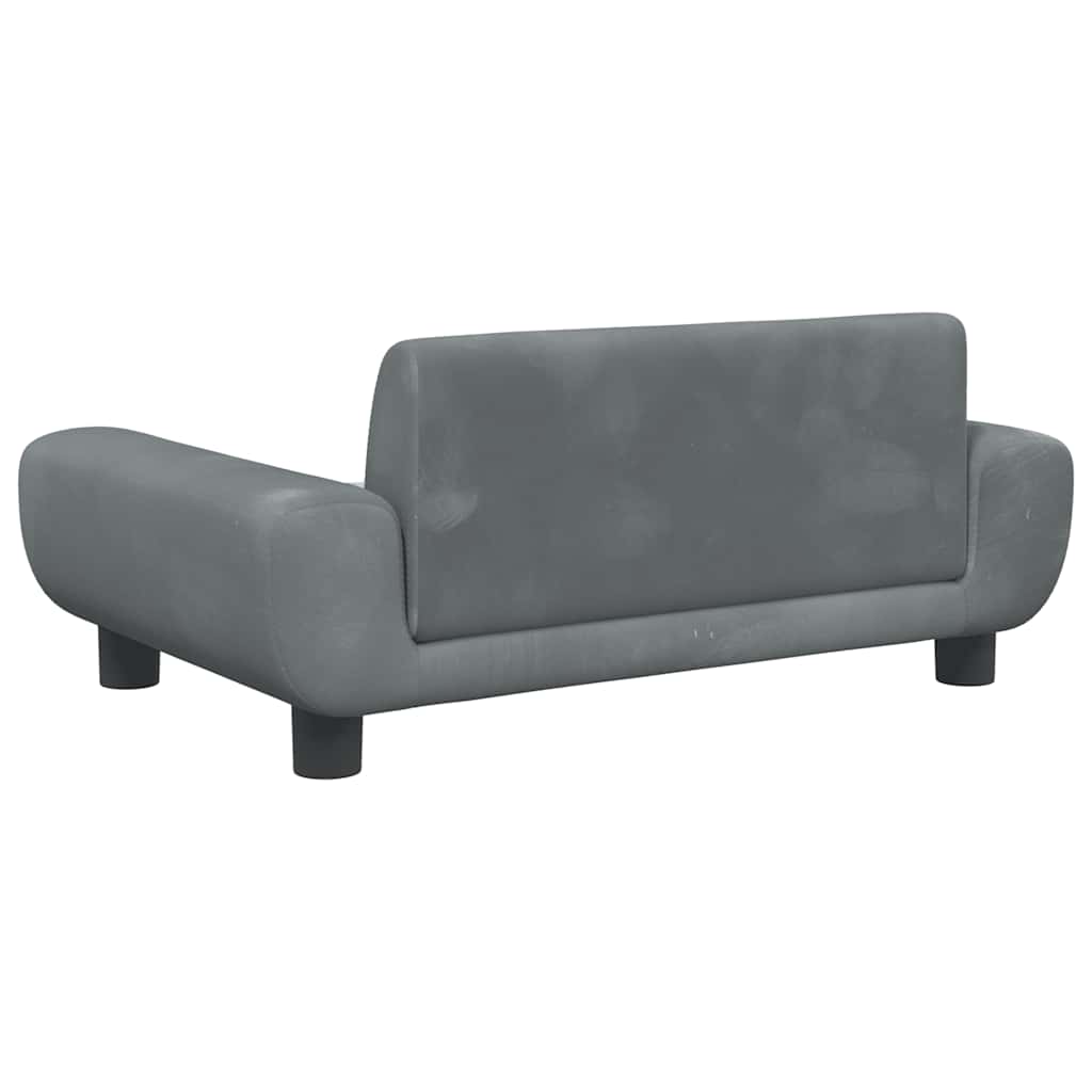 Divano per Bambini Grigio Scuro 70x45x33 cm in Velluto | homemem39