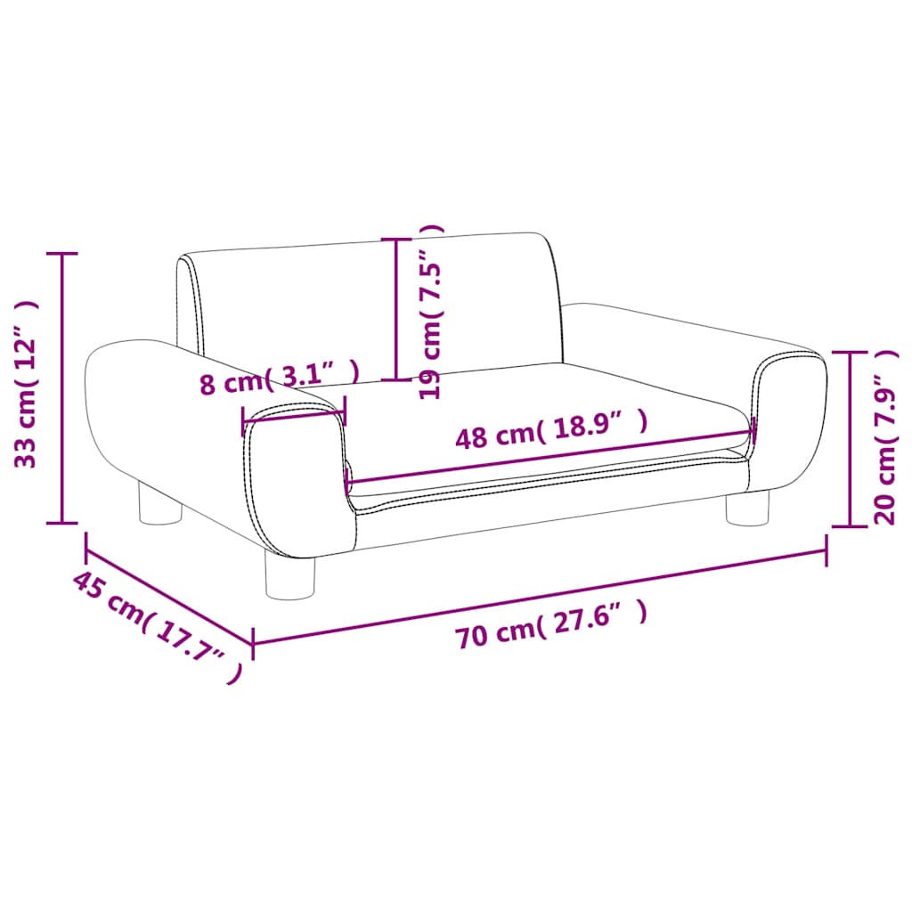Divano per Bambini Grigio Scuro 70x45x33 cm in Velluto | homemem39