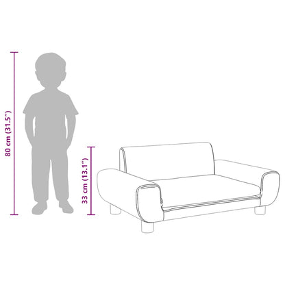 Divano per Bambini Grigio Scuro 70x45x33 cm in Velluto | homemem39