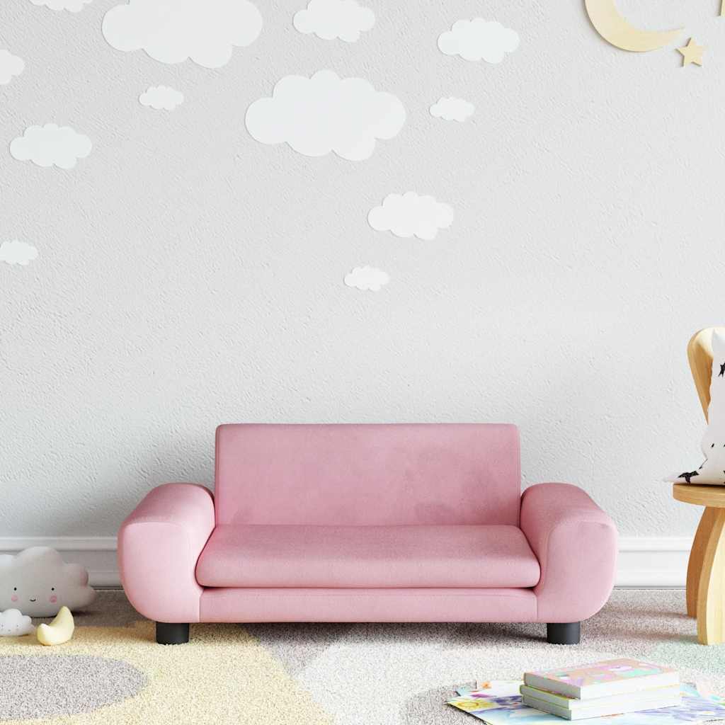 Divano per Bambini Rosa 70x45x33 cm in Velluto | homemem39