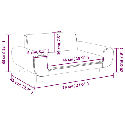 Divano per Bambini Marrone 70x45x33 cm in Velluto