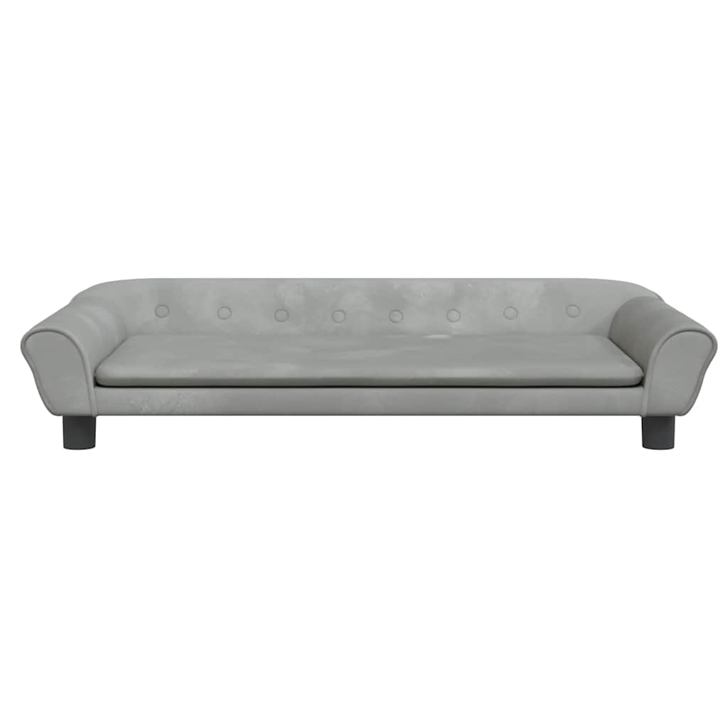 Divano per Bambini Grigio Chiaro 100x50x26 cm in Velluto | homemem39