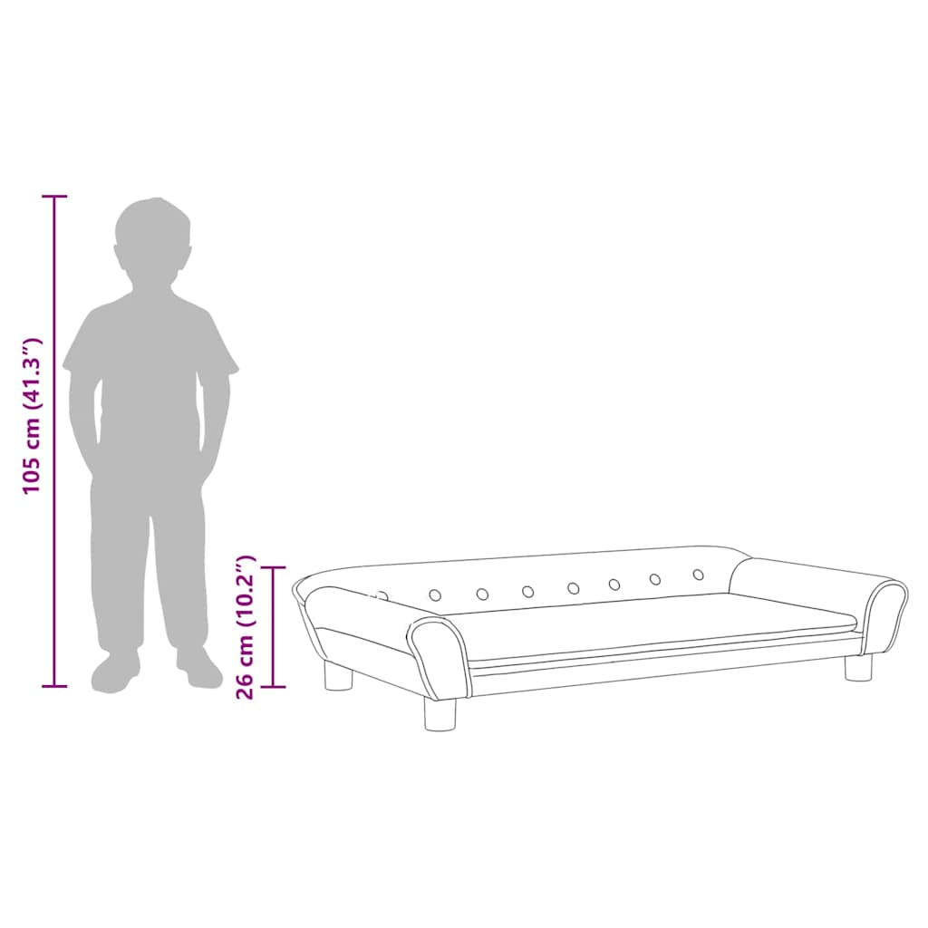 Divano per Bambini Rosa 100x50x26 cm in Velluto | homemem39