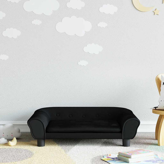 Divano per Bambini Nero 70x45x26 cm in Velluto - homemem39