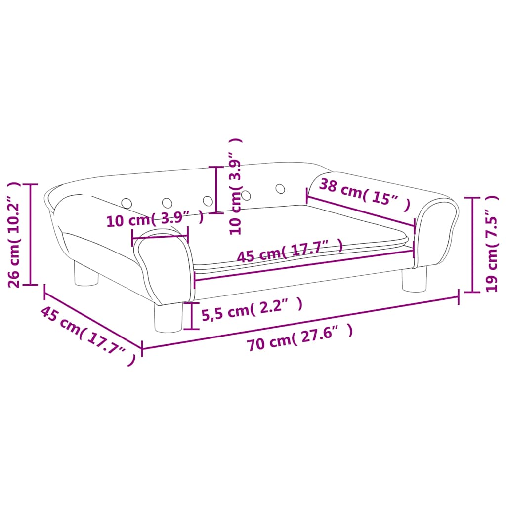 Divano per Bambini Crema 70x45x26 cm in Velluto | homemem39