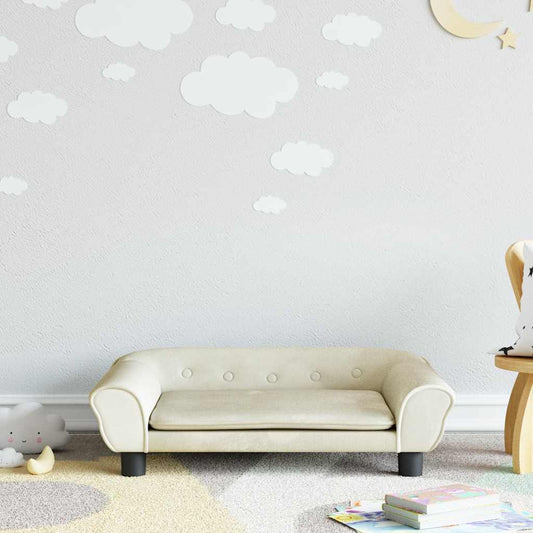 Divano per Bambini Crema 70x45x26 cm in Velluto - homemem39