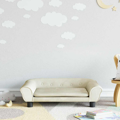 Divano per Bambini Crema 70x45x26 cm in Velluto