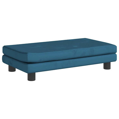 Divano per Bambini con Poggiapiedi Blu 100x50x30 cm in Velluto | homemem39