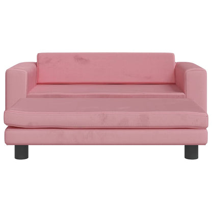 Divano per Bambini con Poggiapiedi Rosa 100x50x30 cm in Velluto | homemem39