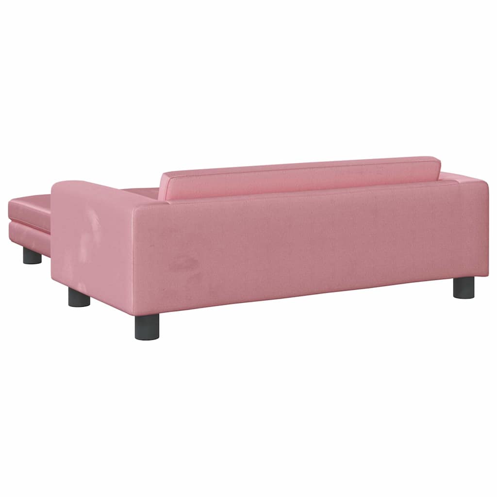 Divano per Bambini con Poggiapiedi Rosa 100x50x30 cm in Velluto | homemem39