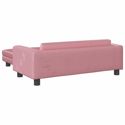 Divano per Bambini con Poggiapiedi Rosa 100x50x30 cm in Velluto | homemem39