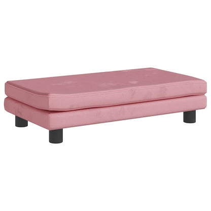 Divano per Bambini con Poggiapiedi Rosa 100x50x30 cm in Velluto | homemem39