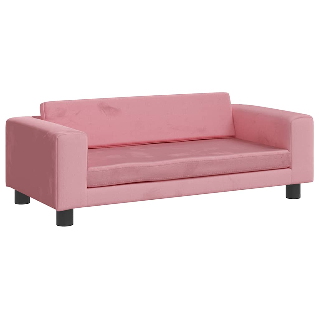 Divano per Bambini con Poggiapiedi Rosa 100x50x30 cm in Velluto | homemem39