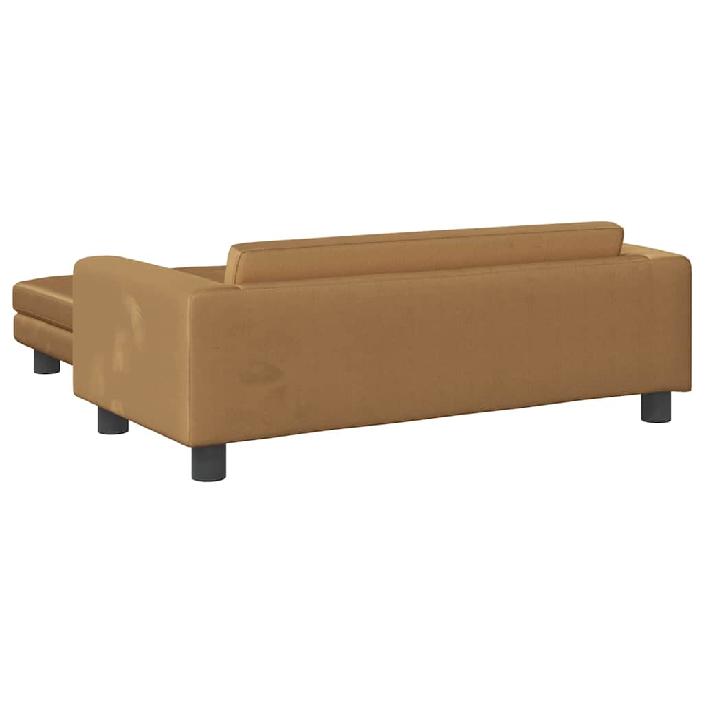 Divano Bambini con Poggiapiedi Marrone 100x50x30 cm in Velluto | homemem39