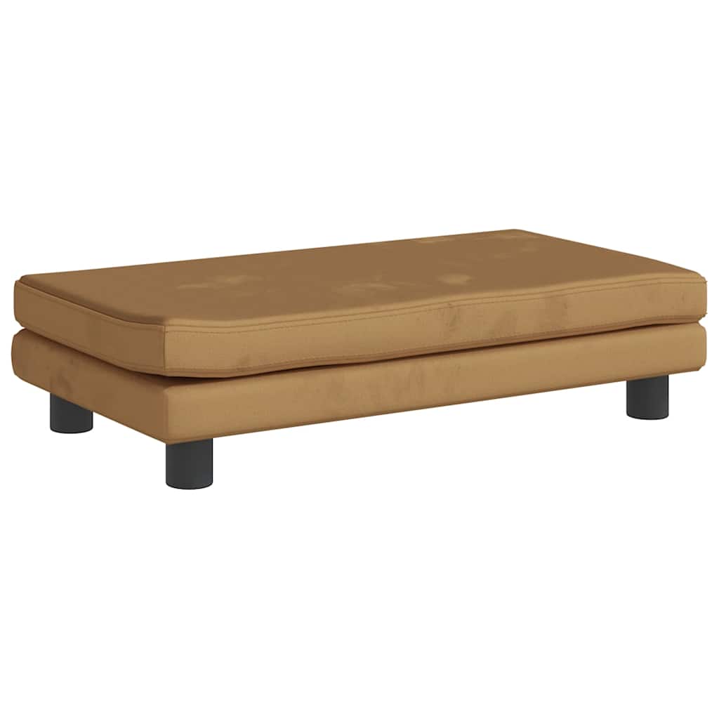 Divano Bambini con Poggiapiedi Marrone 100x50x30 cm in Velluto | homemem39