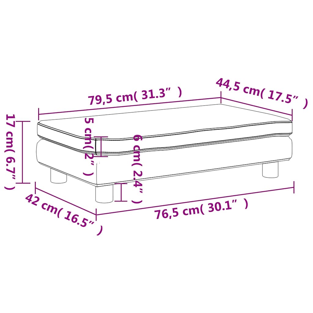 Divano Bambini con Poggiapiedi Marrone 100x50x30 cm in Velluto | homemem39