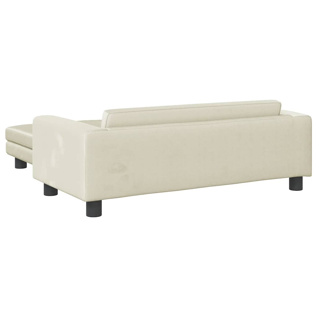 Divano Bambini con Poggiapiedi Crema 100x50x30 cm in Velluto