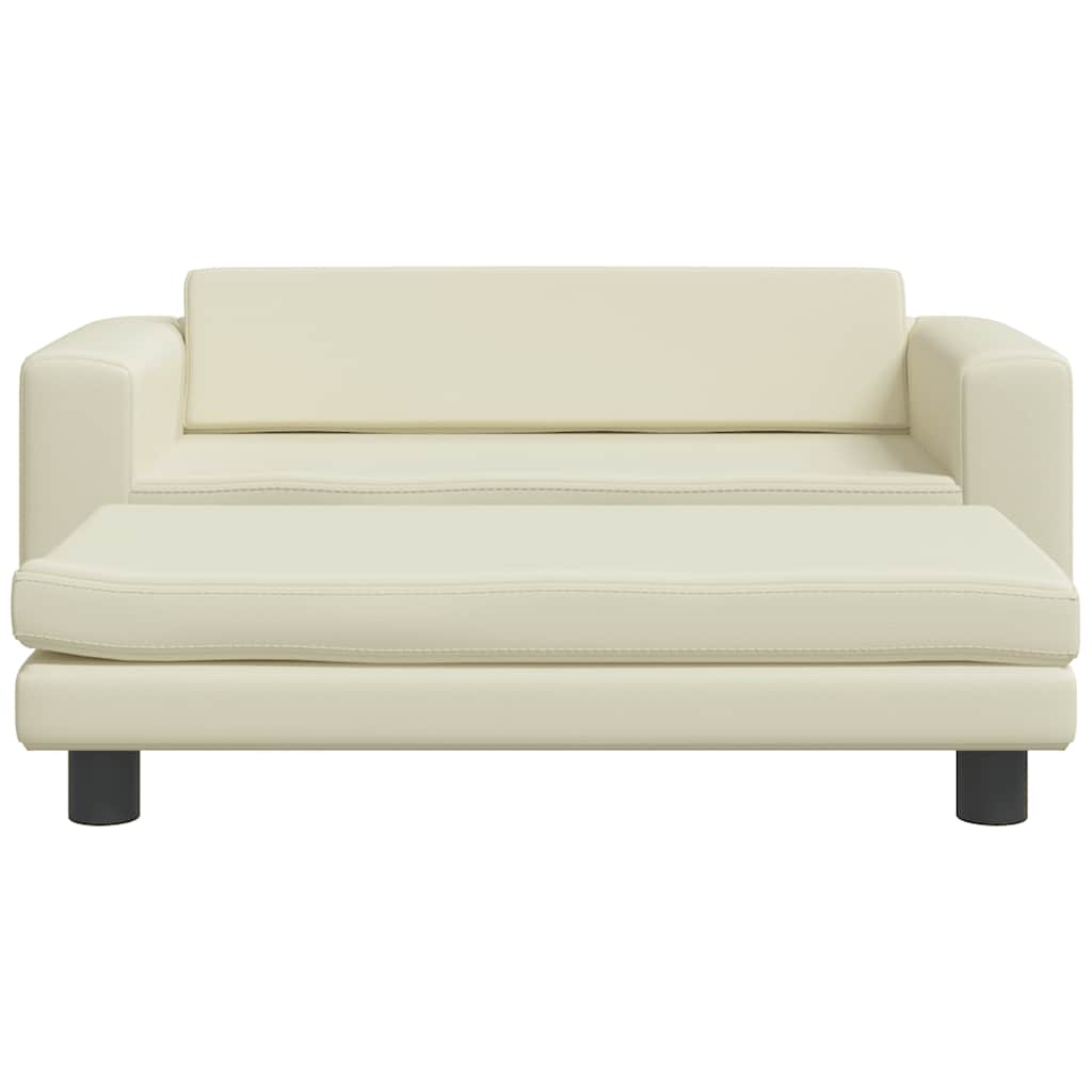 Divano per Bambini con Poggiapiedi Crema 100x50x30cm Similpelle | homemem39
