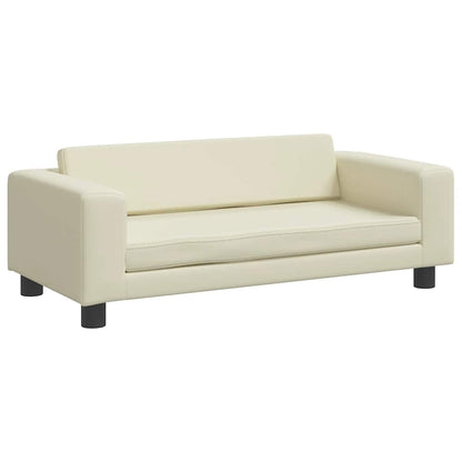 Divano per Bambini con Poggiapiedi Crema 100x50x30cm Similpelle | homemem39