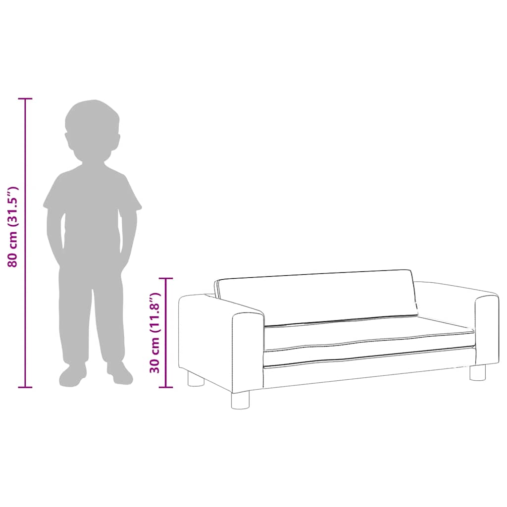 Divano per Bambini con Poggiapiedi Crema 100x50x30cm Similpelle | homemem39