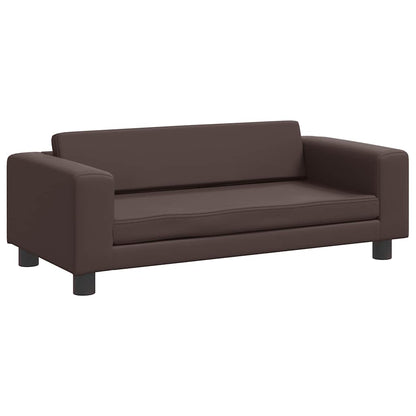 Divano Bambini con Poggiapiedi Marrone 100x50x30 cm Similpelle | homemem39